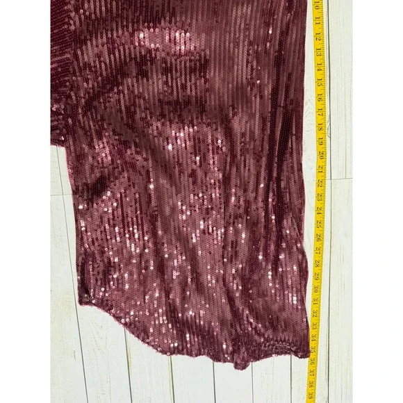 NWT Anthropologie Pilcro Sequin Buttondown‎ Shirt Plum 3X Top Party Holiday - Picture 3 of 9